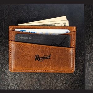 New REVIVAL CYCLES Orange VAN HORN CARD WALLET